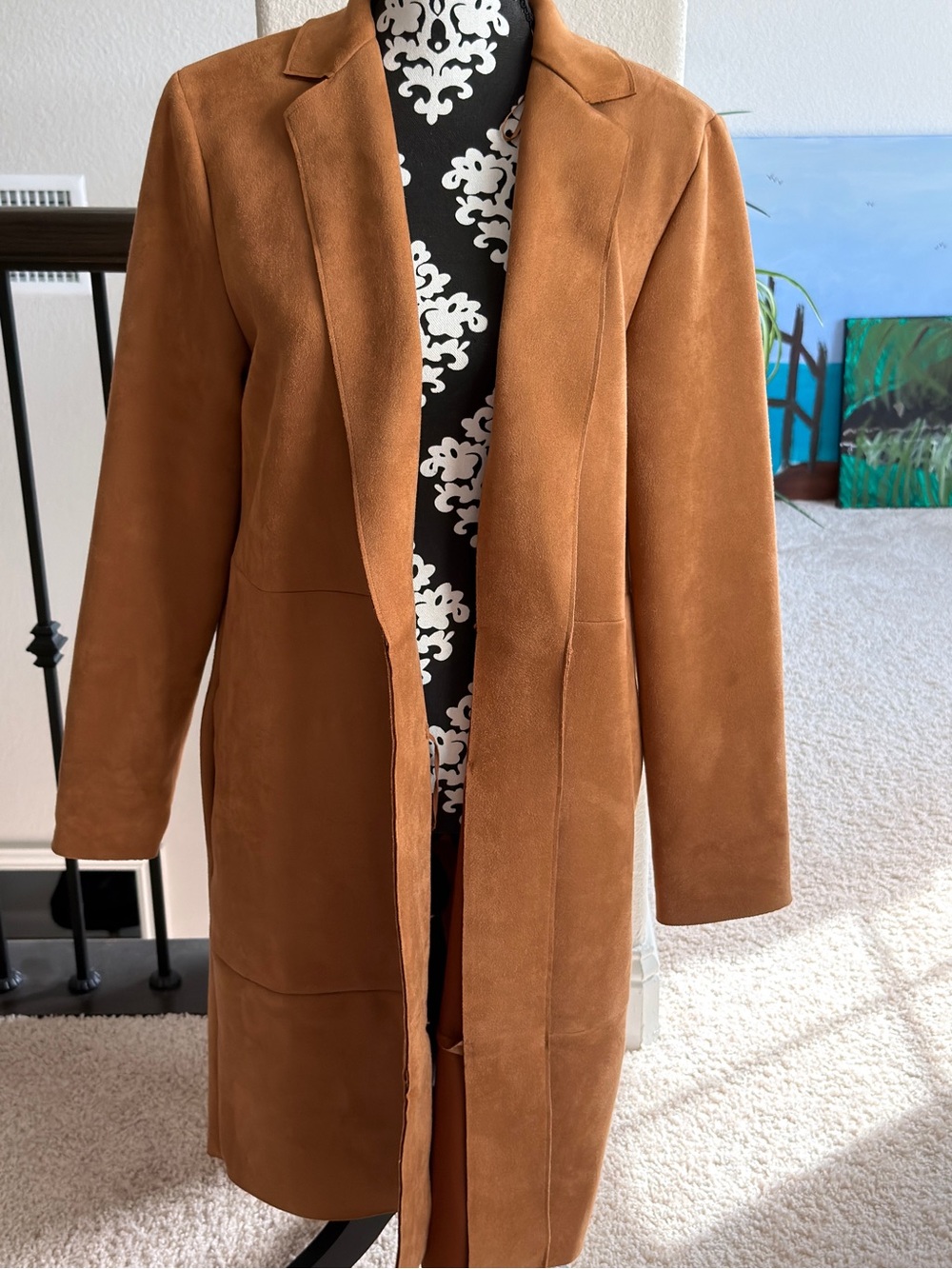 Zara Camel Brown Suede Trench Coat